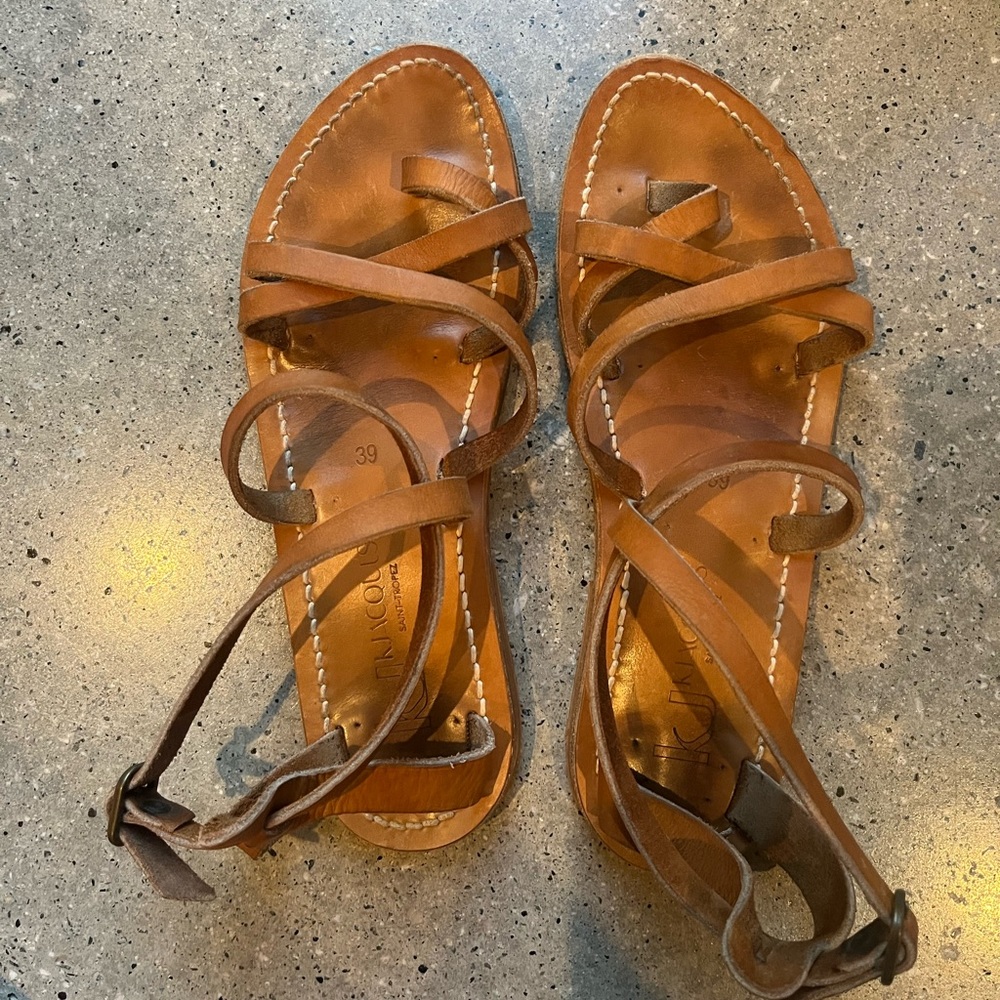 K. Jacques St Tropez gladiator leather sandal-39